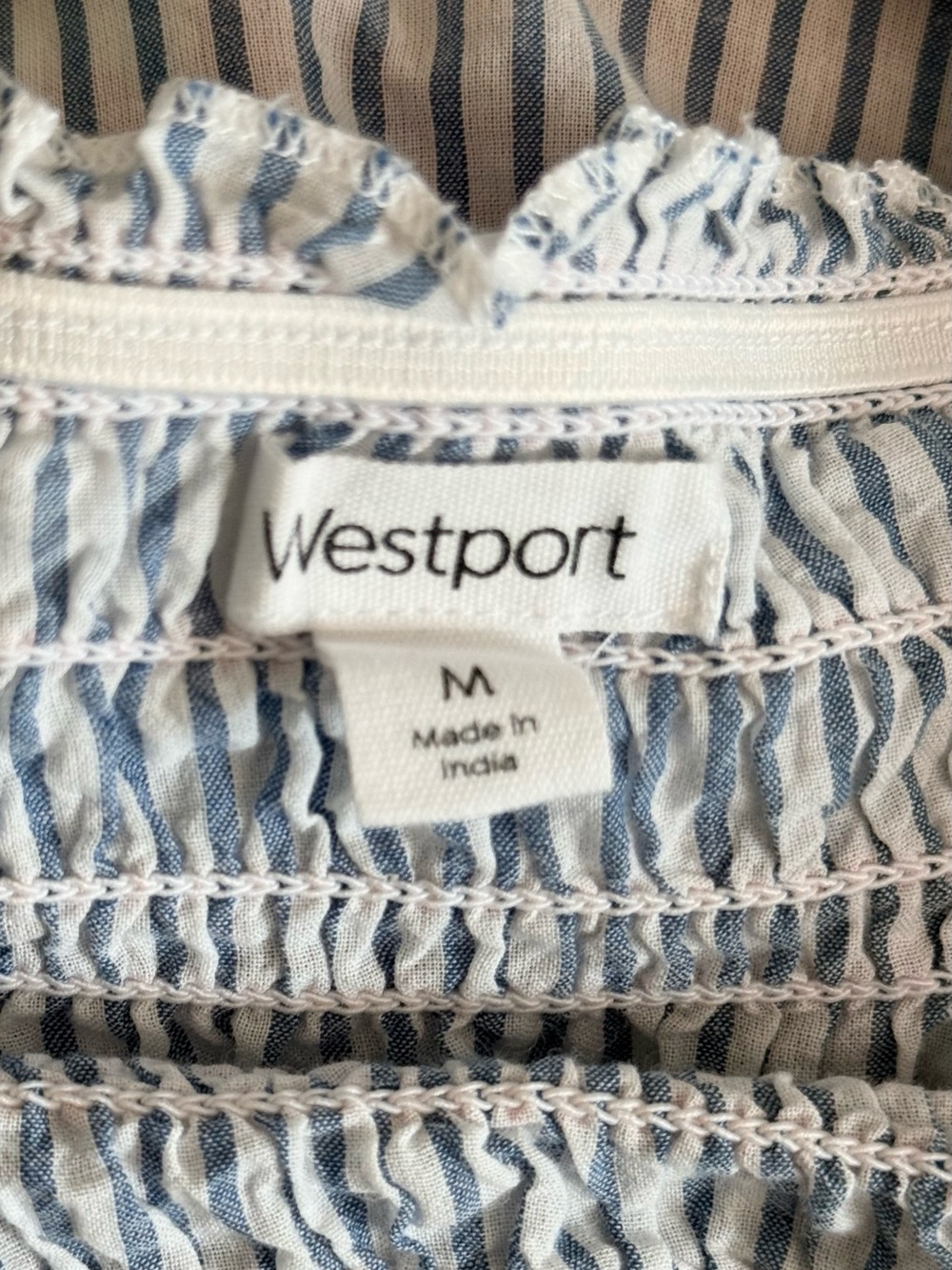 🌻 Westport Striped Top with Red Embroidery Medium - Picture 7 of 8